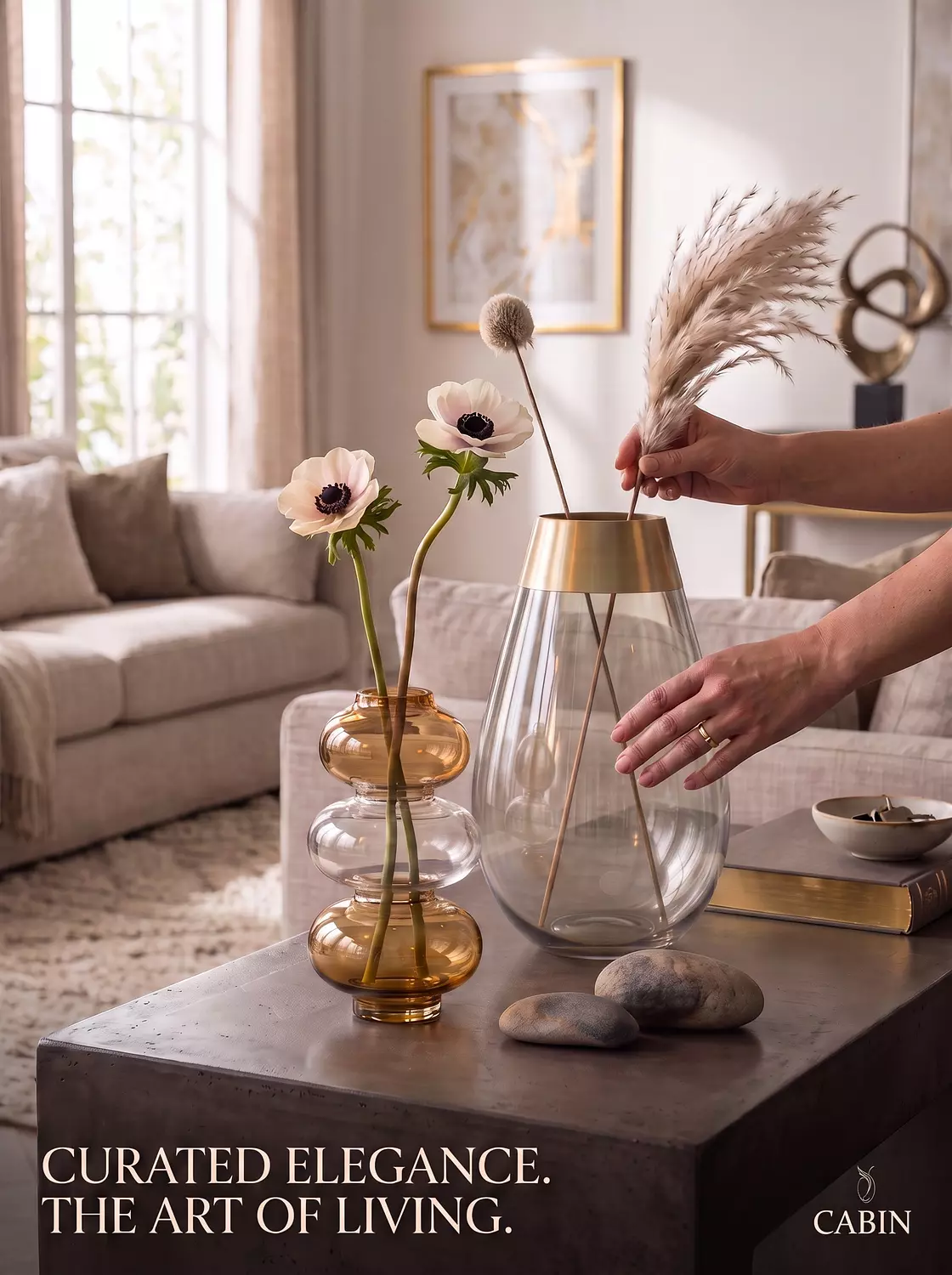Se of two vases (handmad pyrex vases) image