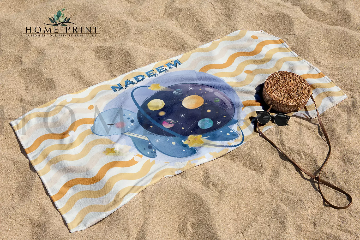 Microfiber Towel   - The Turtle and the Planets  image