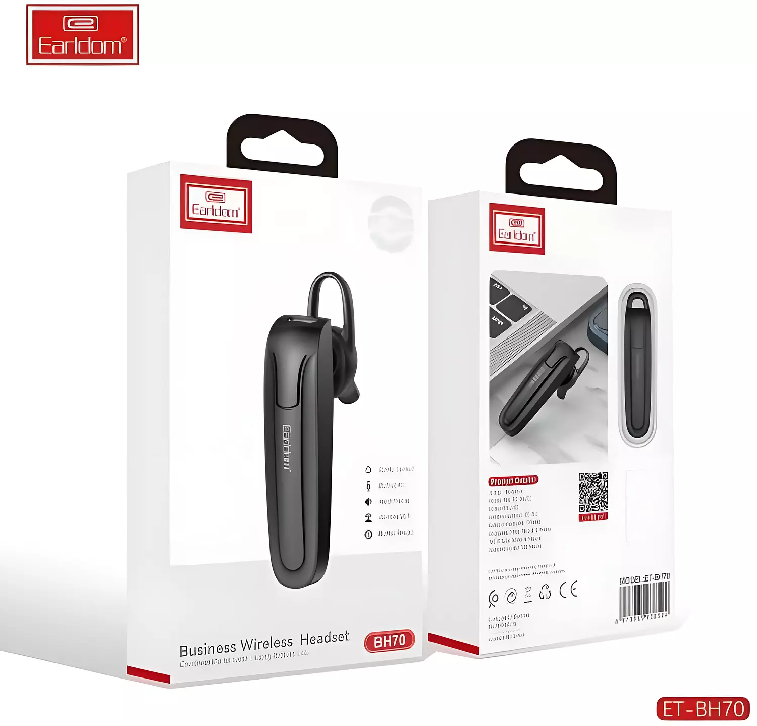Bluetooth Earphone with Built-in Microphone - Up to 4 Hours of Playtime - Earldom BH70 7
