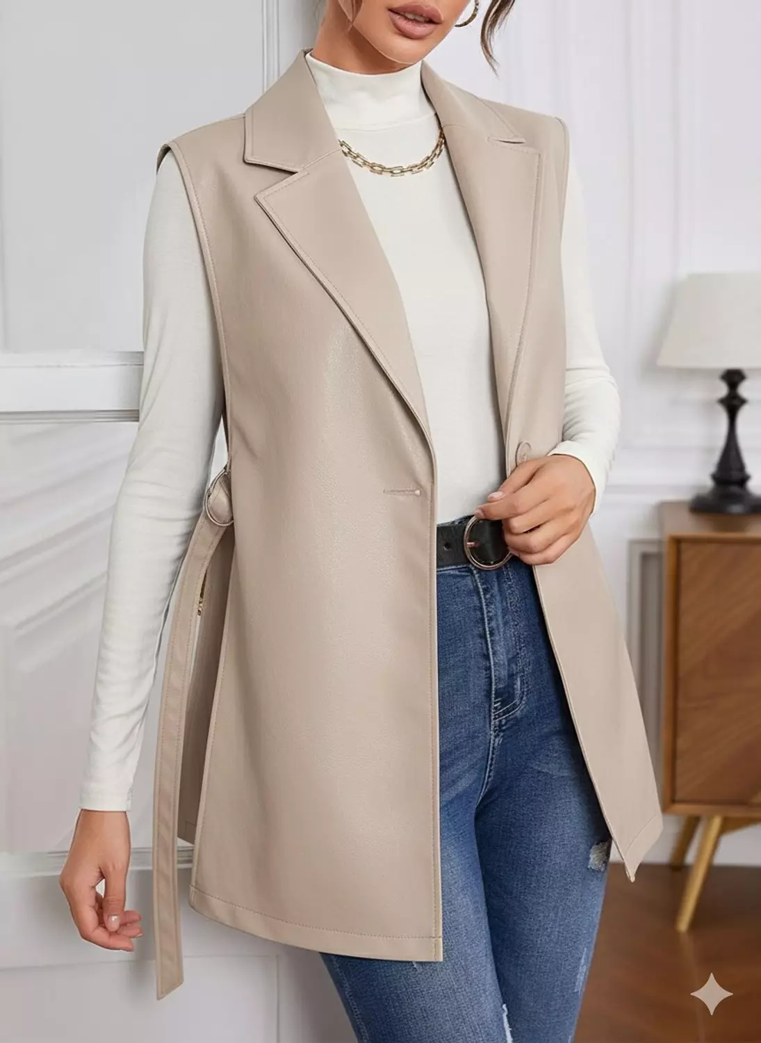 Turkish leather jacket with belt 2