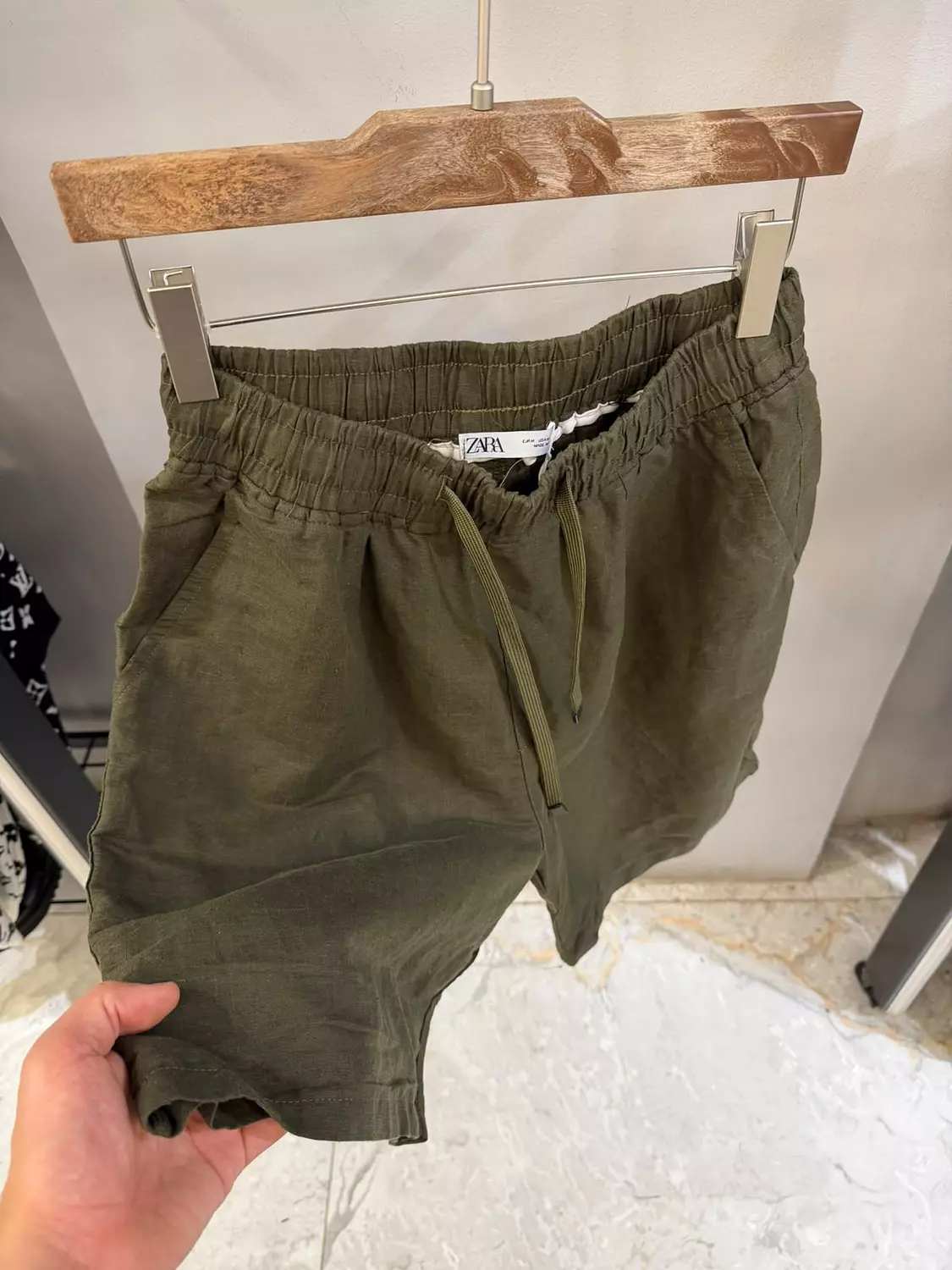 zara linen short \ 2379 hover image