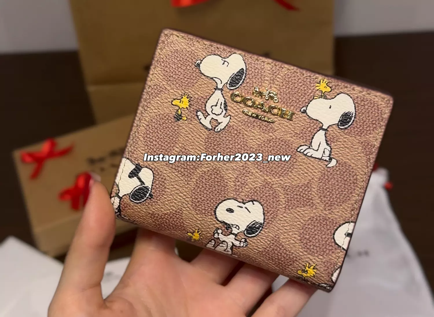 Coach snap wallet snoopy 1