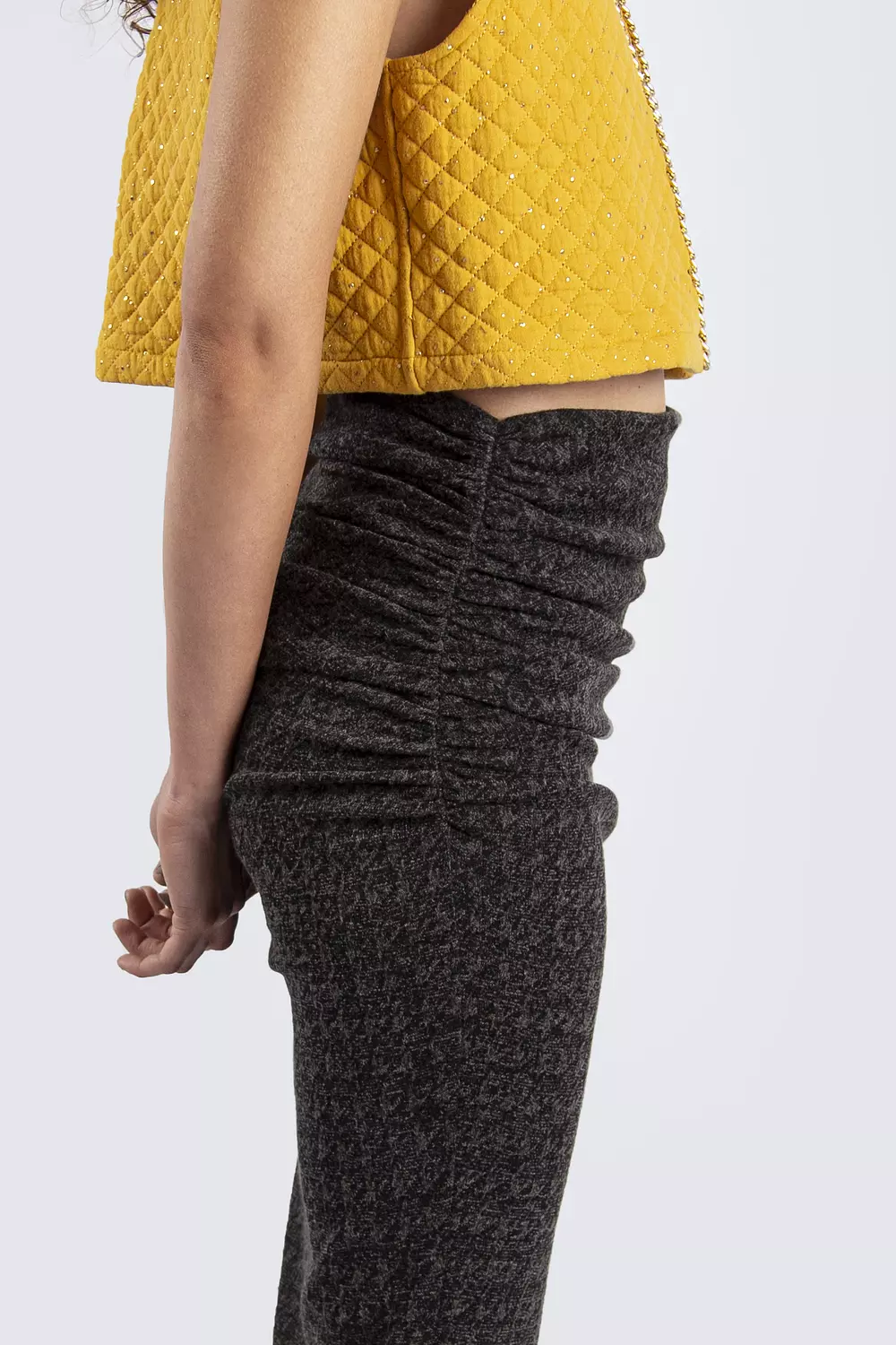 Dark Grey Skirt with Slit  2
