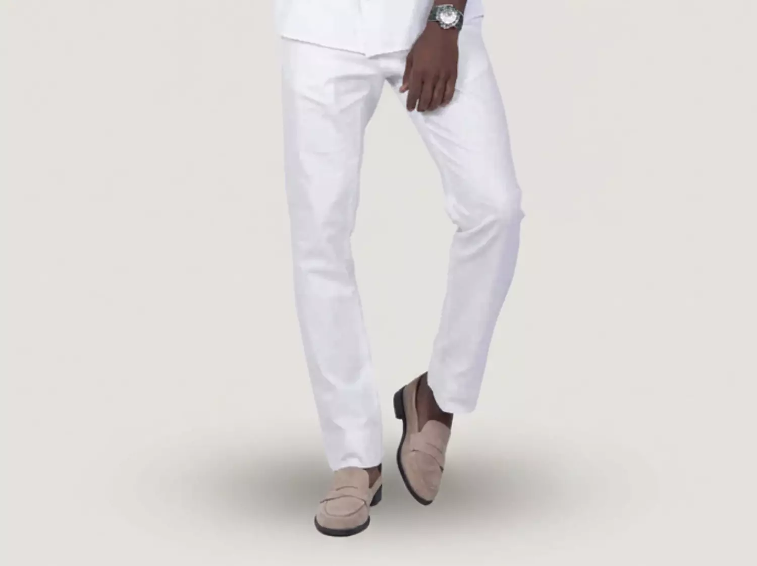 White linen pants  image