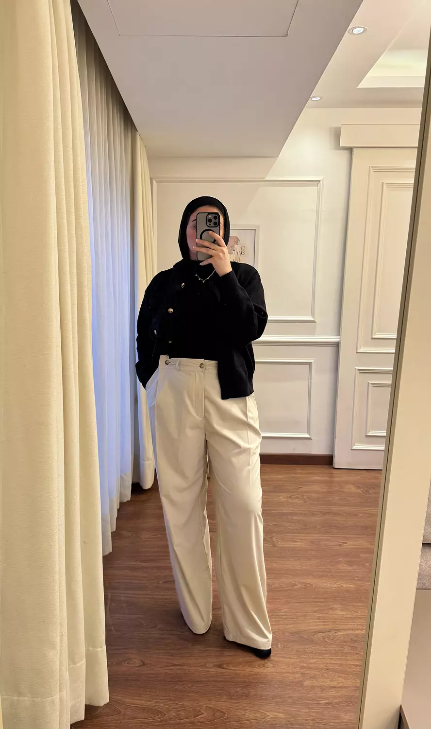 Loose-Darted Pants - Beige  2