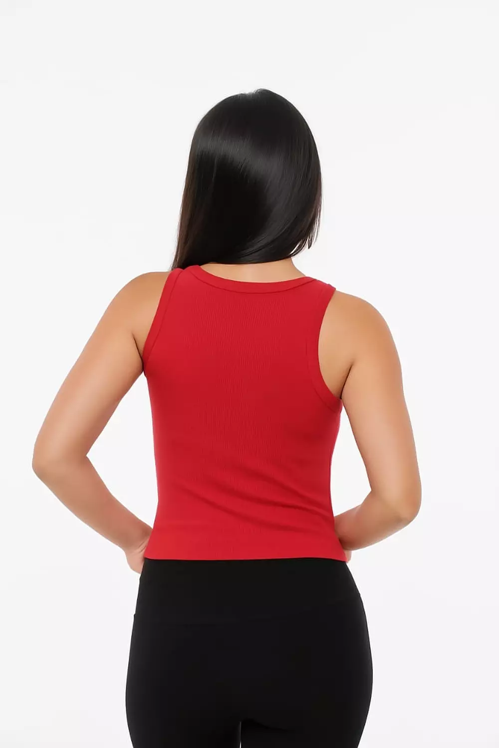Crew Neck Tank Top- Red – vibrant, energetic statement 2