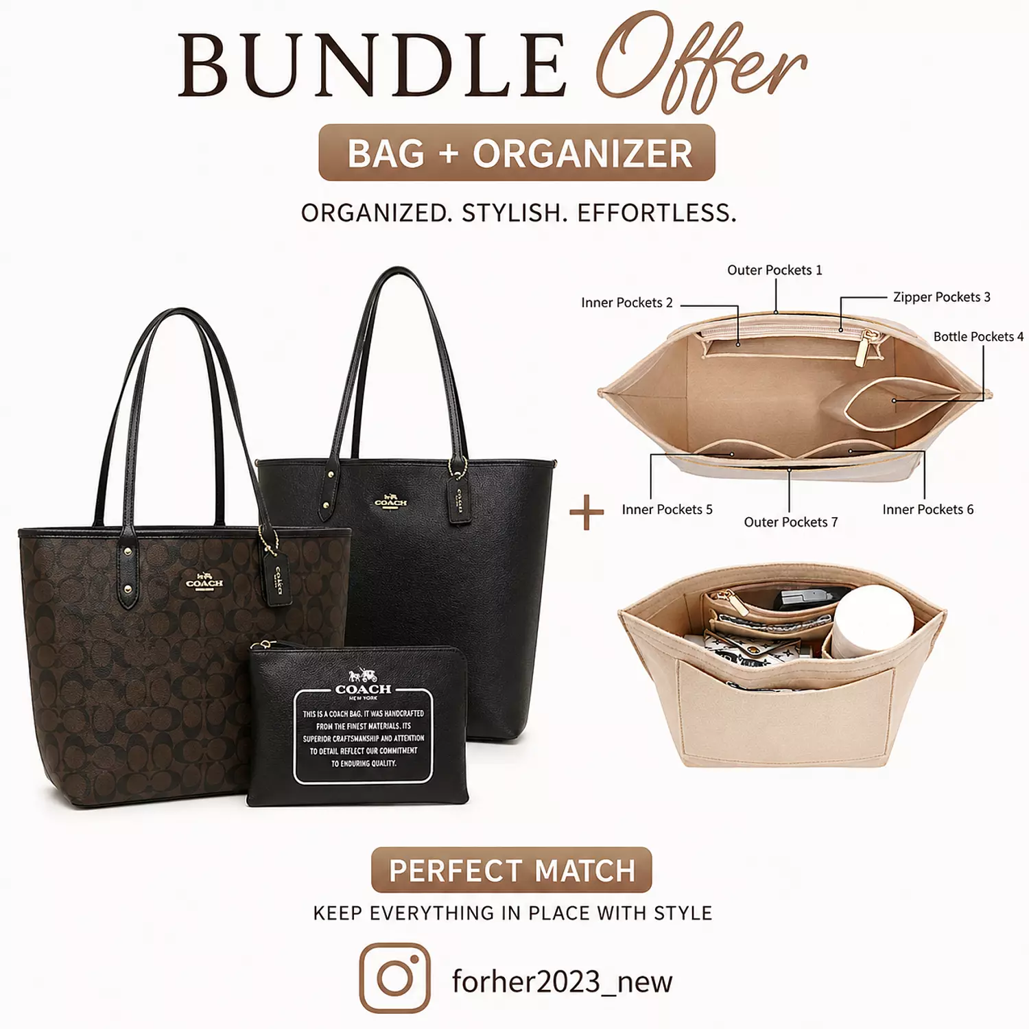 The Perfect REVERSIBLE COACH TOTE BAG Bundle image