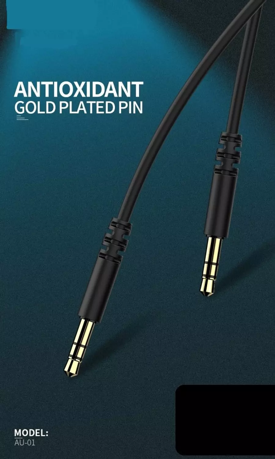 Celebrat AU-01 3.5mm AUX Audio Cable, HD Sound, Gold-Plated, 100CM 3
