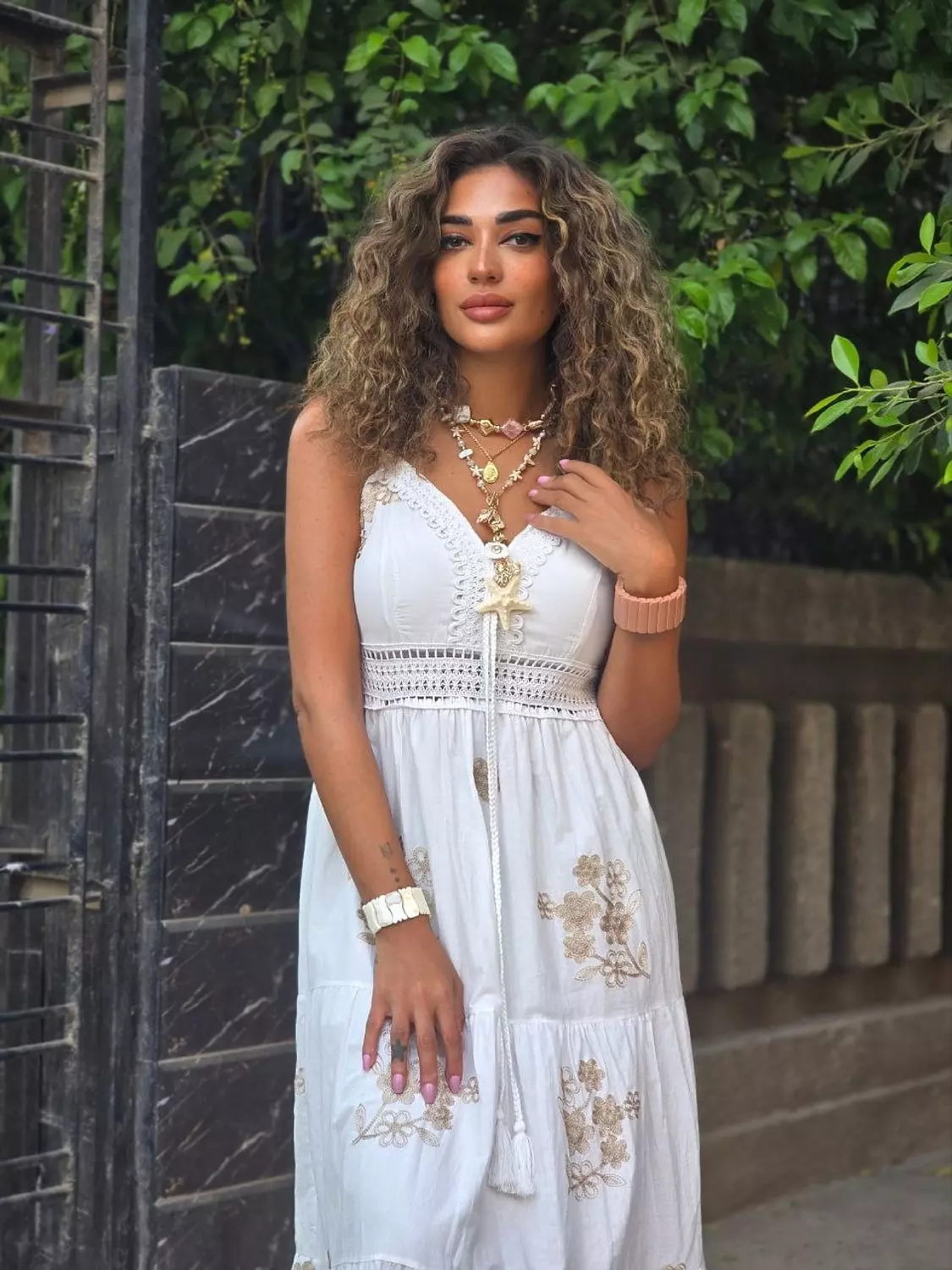 White embroidered dress 4