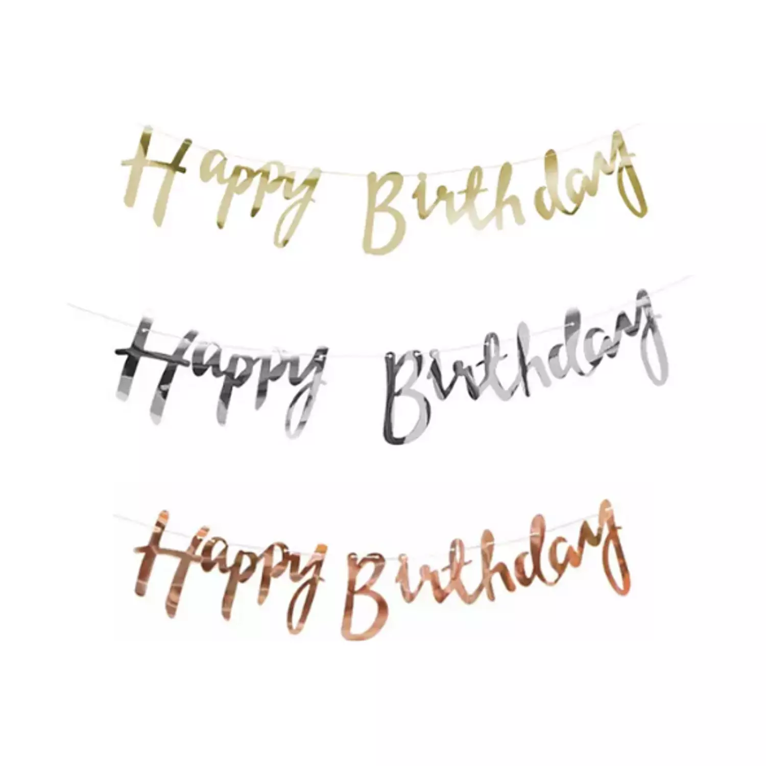 Happy Birthday Script Garland