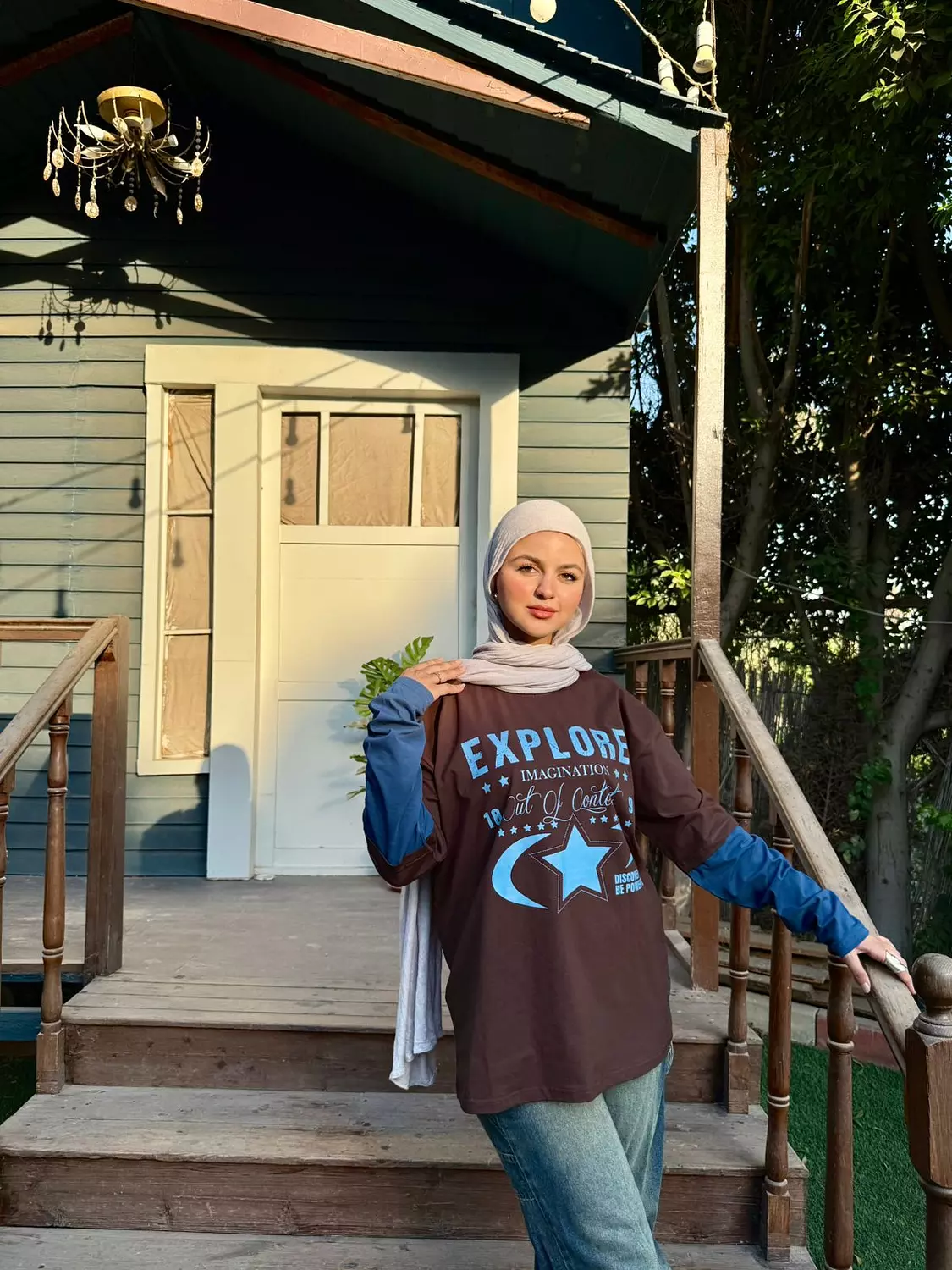 Double Sleeve Printed Oversize T-shirt  7