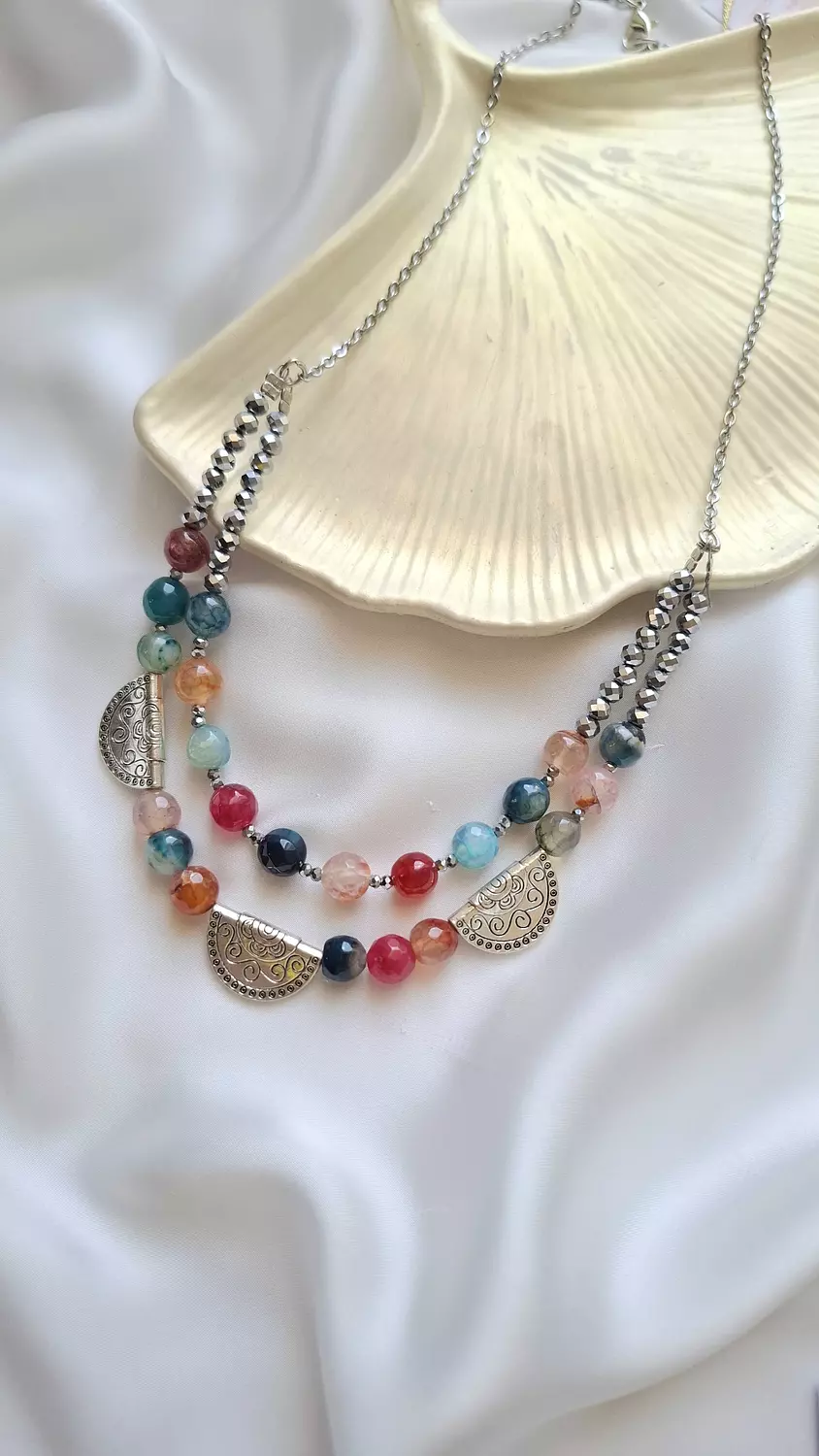 Colourful agate necklace 2 image