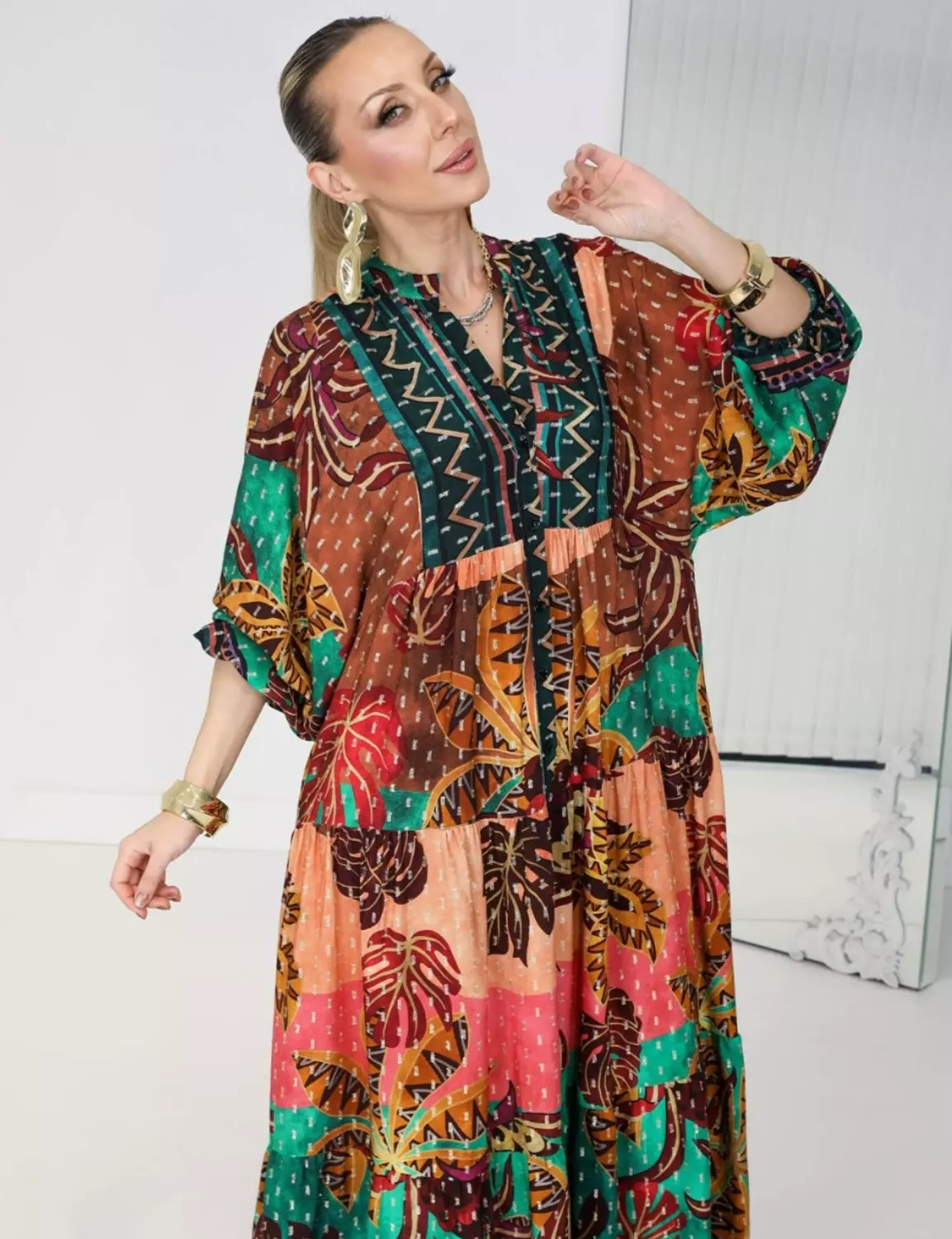 Green boho dress 3