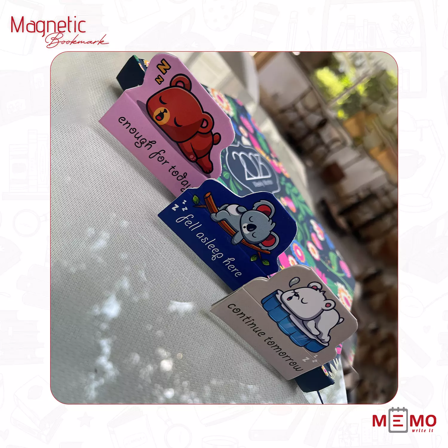 Memo  Magnetic Bookmarks "Sweet Bears" (3 pcs) 1