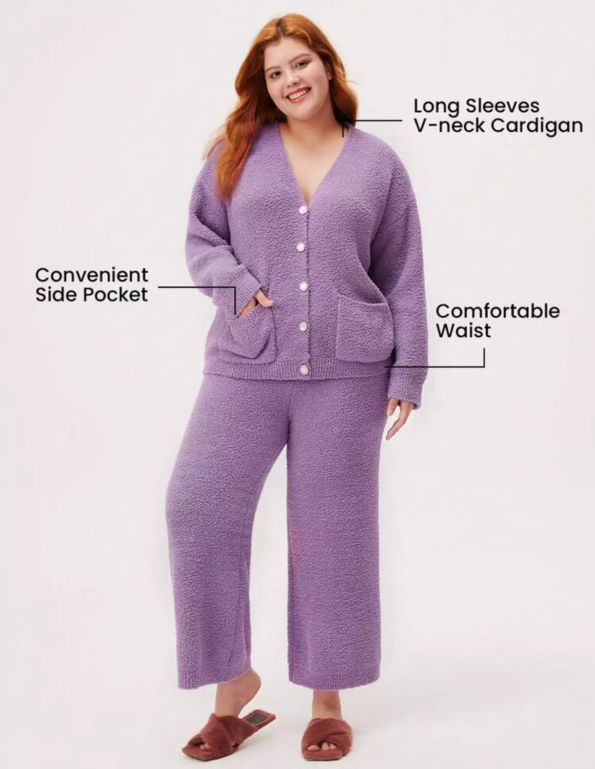 Purple Fleece PJ Set hover image