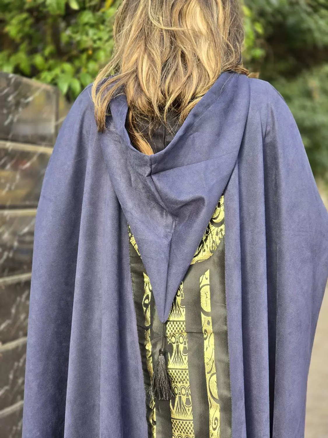 Navy Blue Moroccan style suede kaftan 3