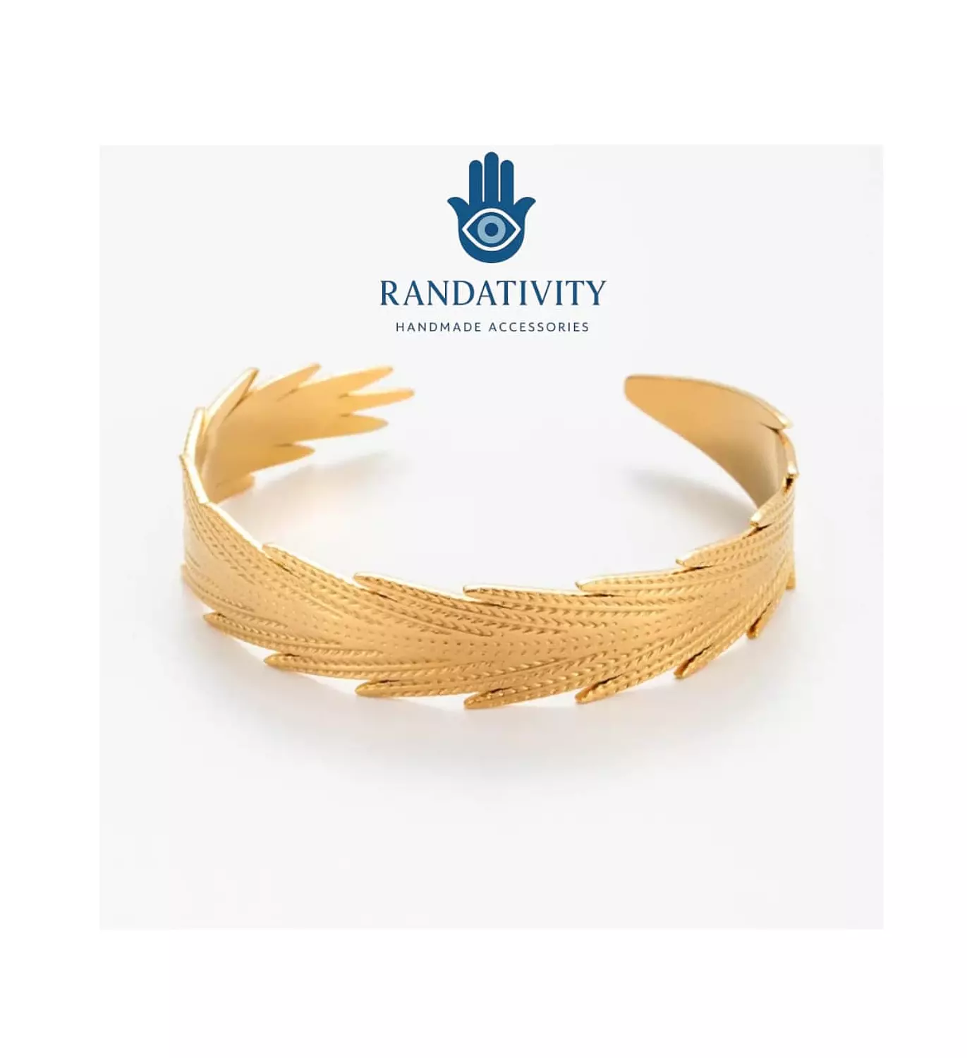 golden feather wrap bangle ✨ hover image