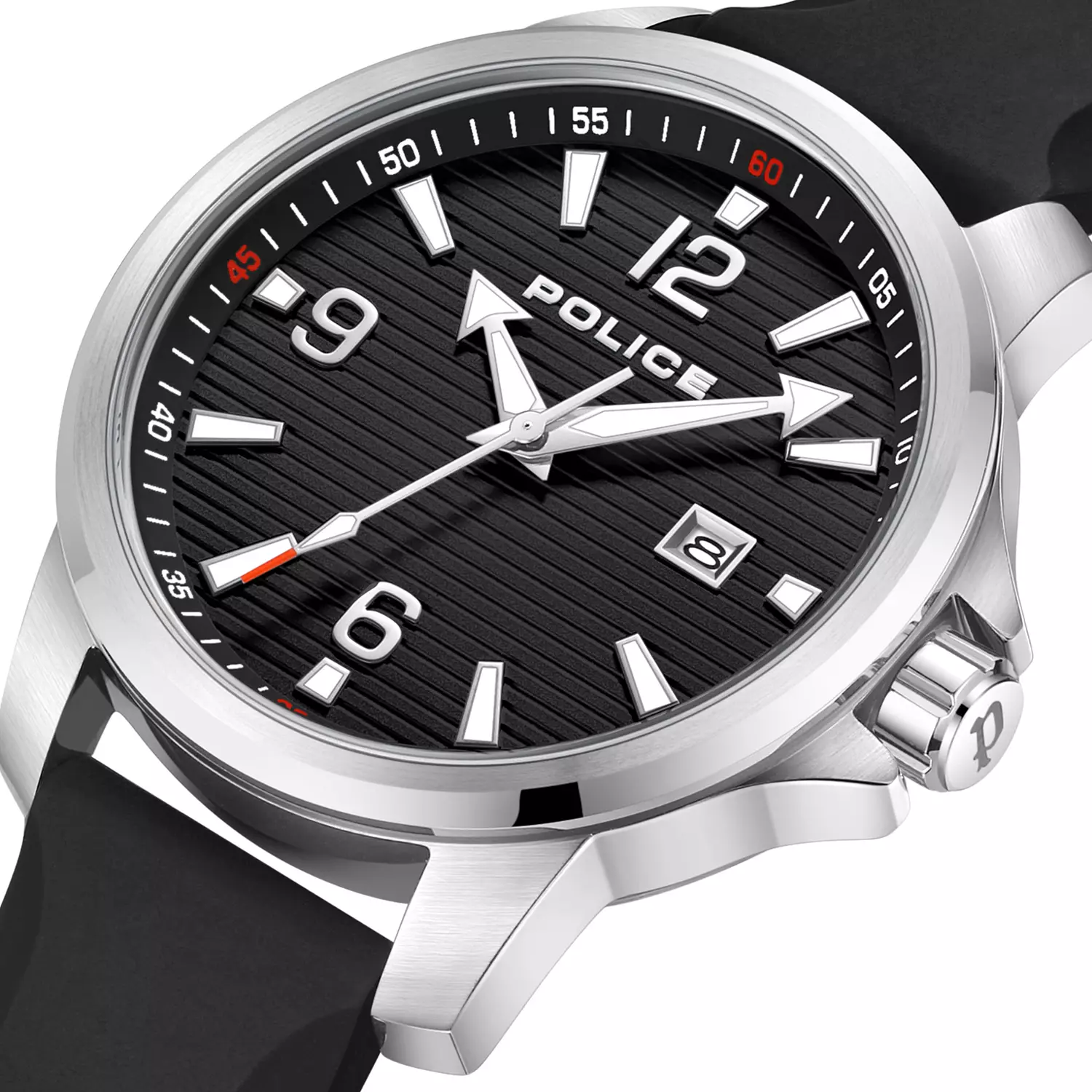 Police Men Analog Quartz Watch with Silicone Strap PEWJN0020903 1