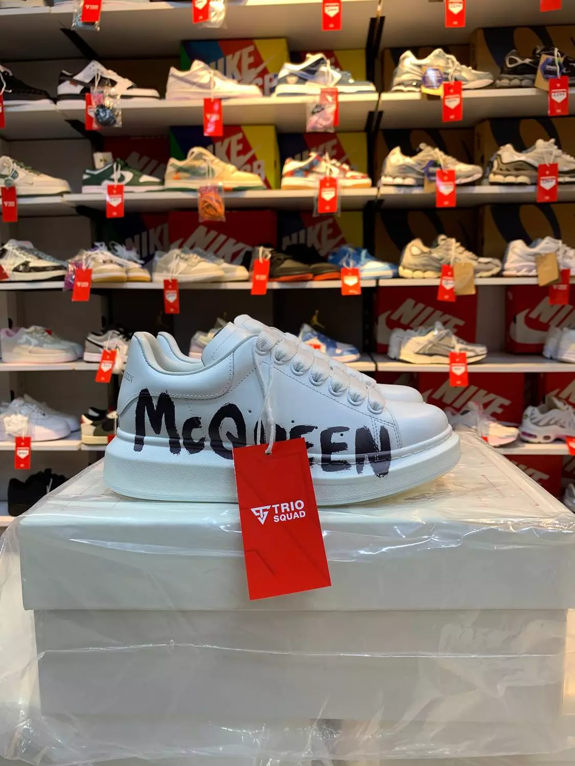 Alexander McQueen white-Graffiti-print 1