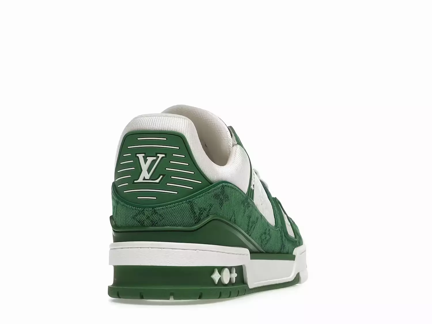 Louis Vuitton Trainer Green Monogram Denim White 3