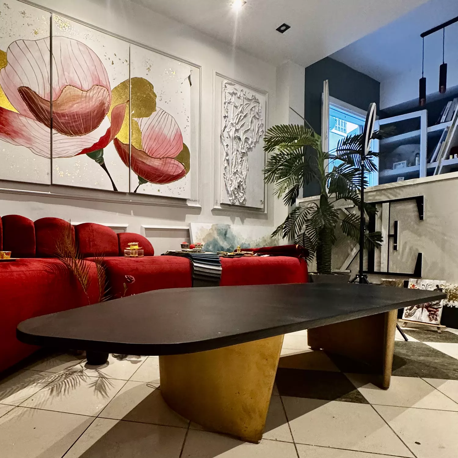 Organic shape wooden table 2