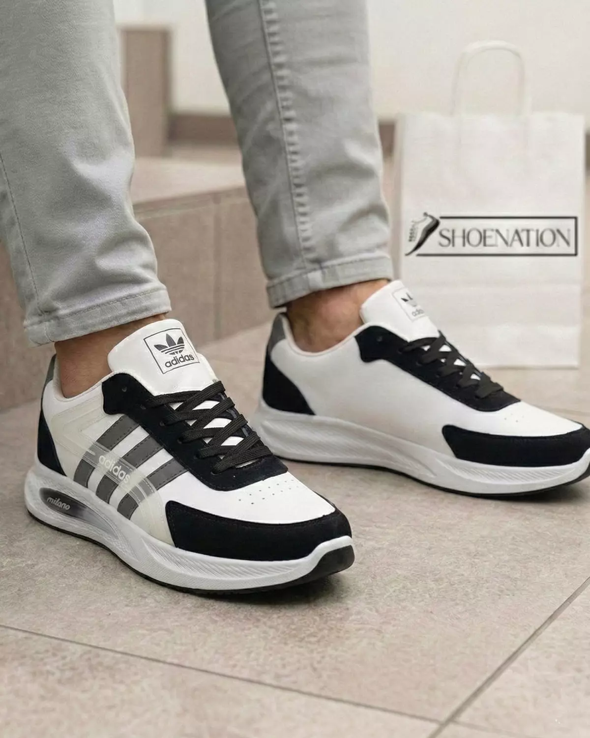 Big Size Men’s Adidas Shoes -Black & White image