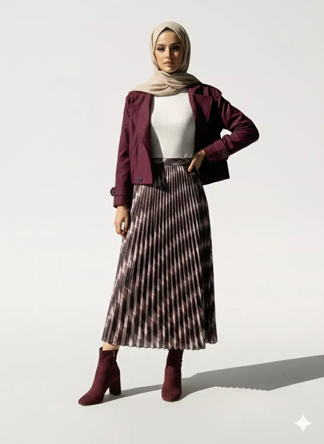 Pleated Velvet Skirt  image