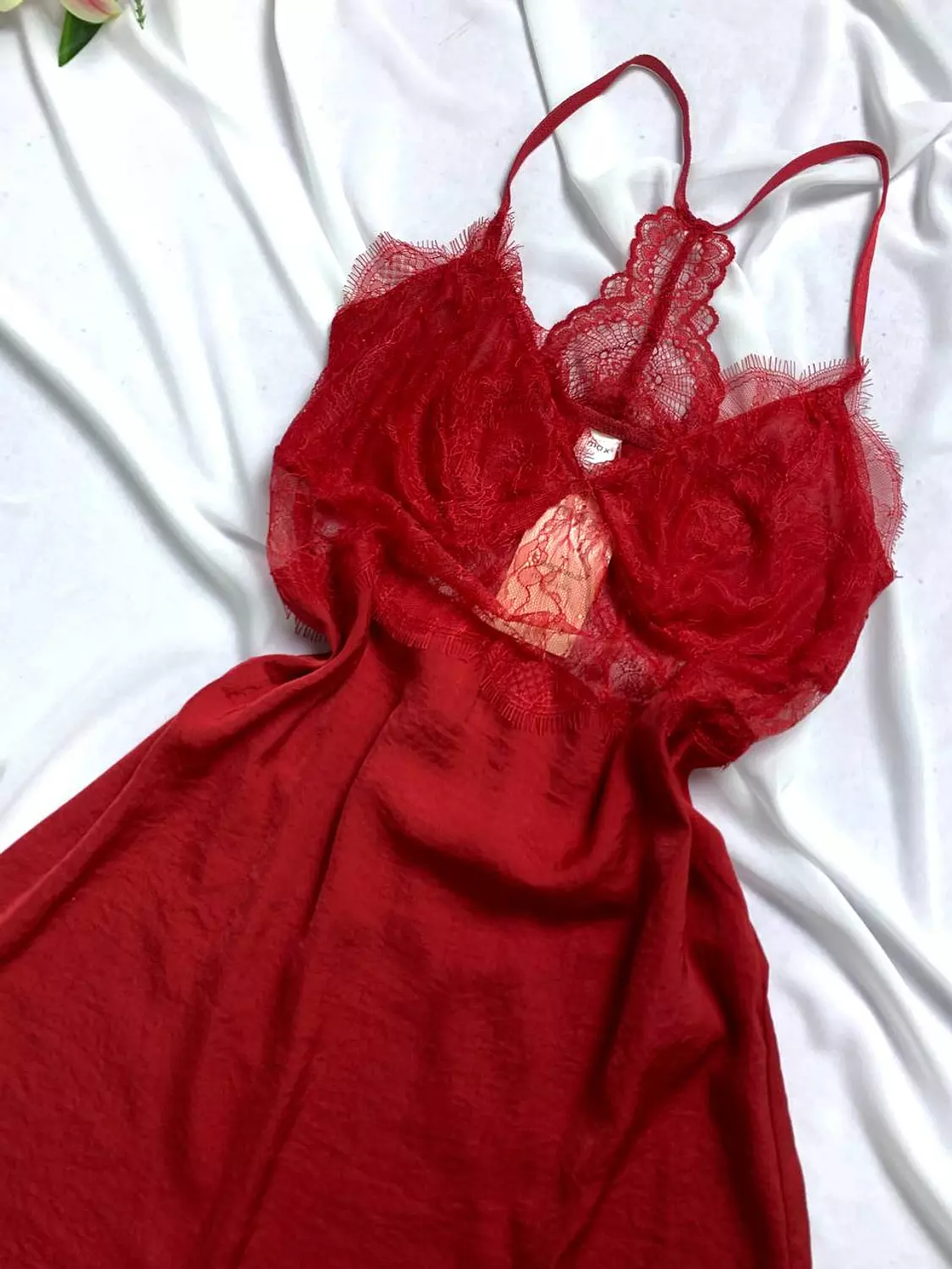 Silky satin lingerie with mesh Lace 3