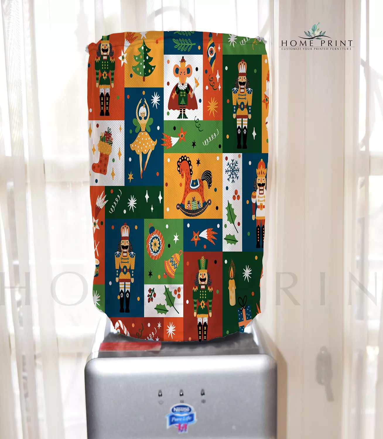 Water bottle cover - Different Christmas Shapes - Multi color Print  image