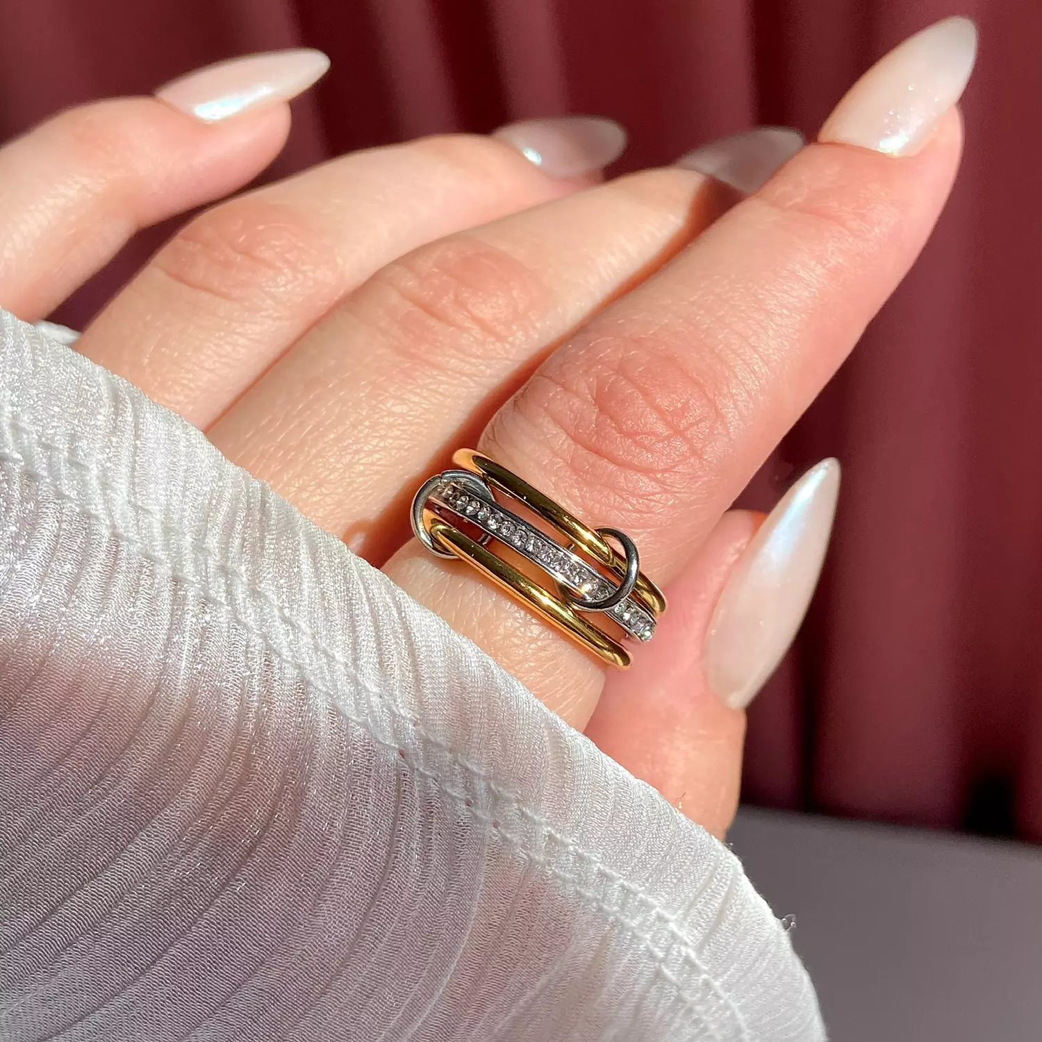 Stackable stainless steel Ring gold & silver  image