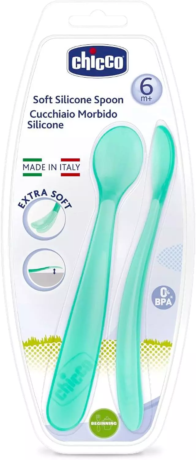 CHICCO SOFTLY SPOON 2 PCS BLUE  image