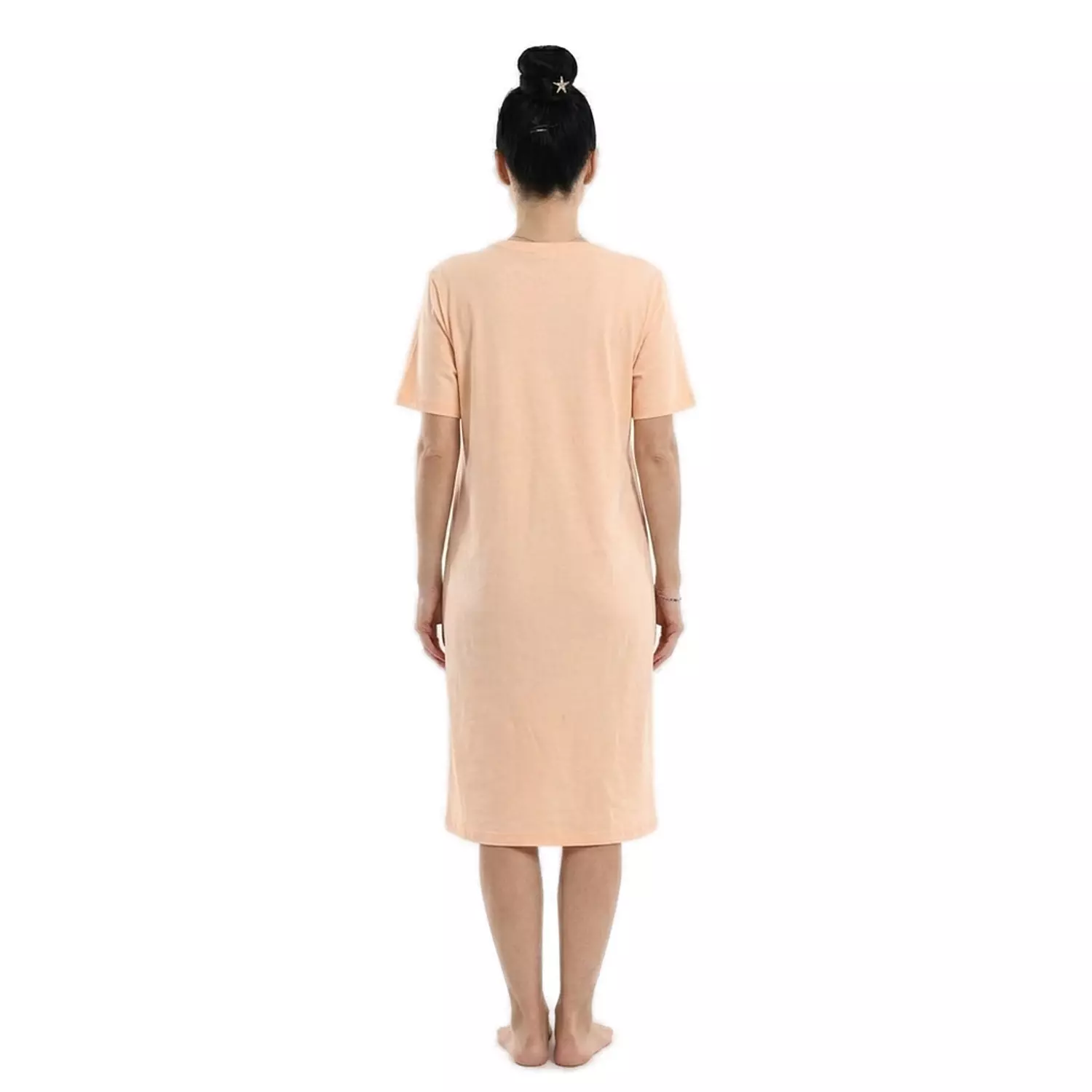 Women Nightgown Printed - 2491- Light Orange 3