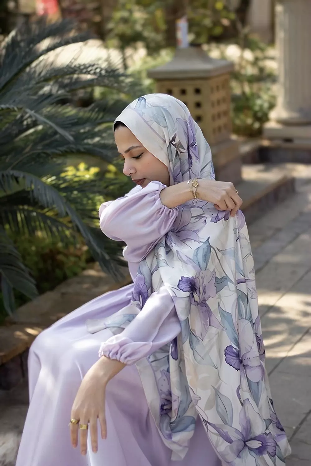 Lavender lace in satin  hover image