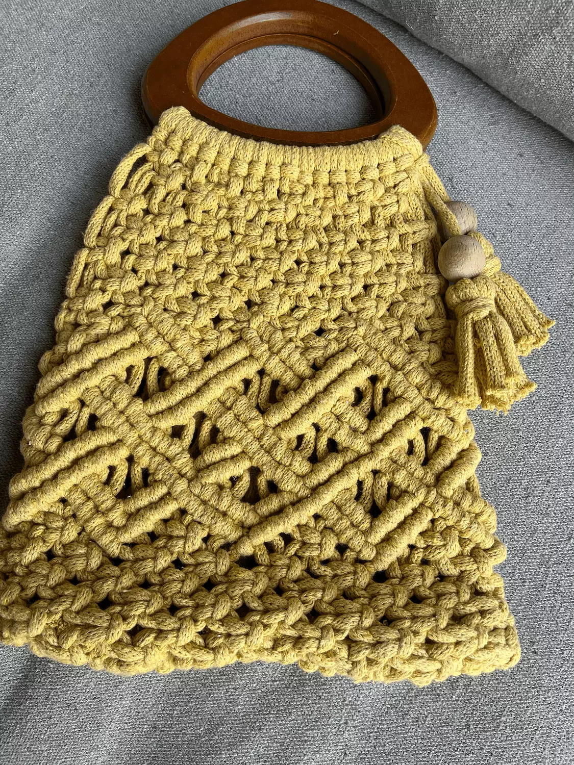 Mustard Yellow Crochet Wrist-Bag 1