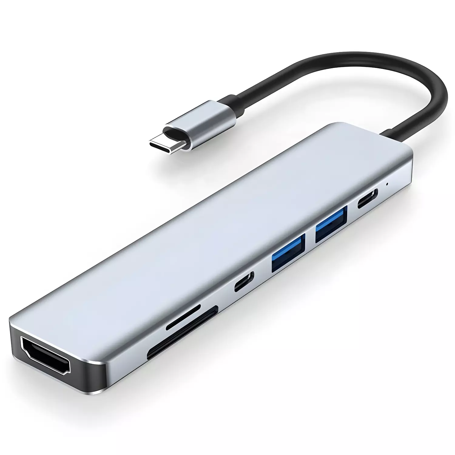 ZERO 7-in-1 Type-C to HDTV USB3.0 PD SD Adapter Grey image