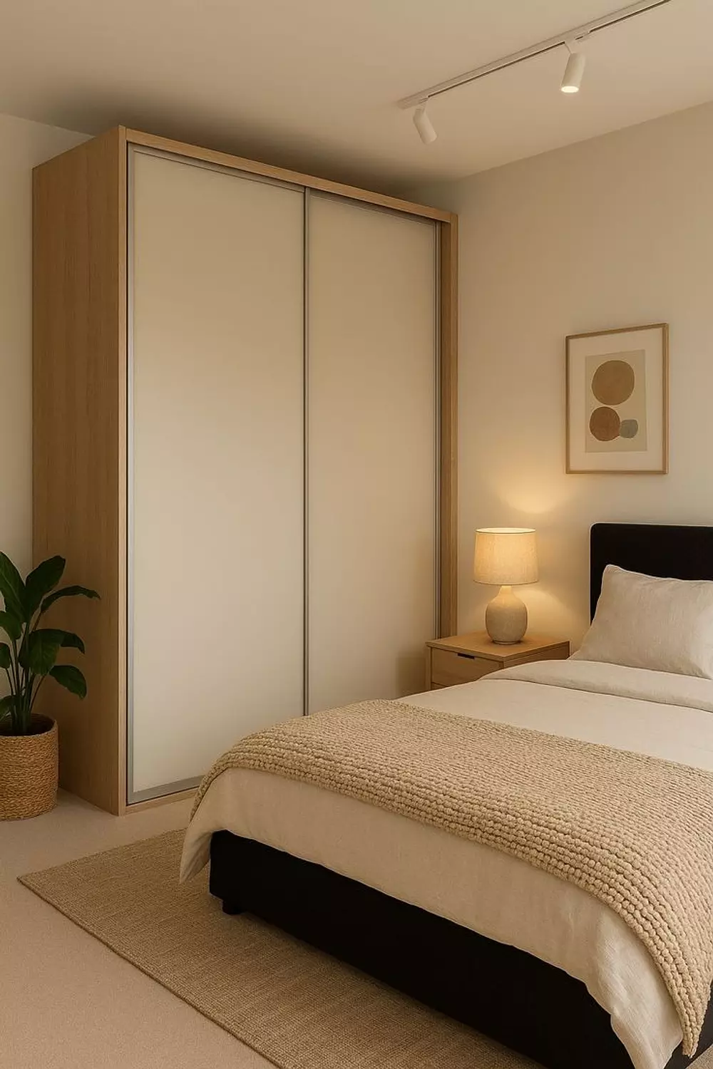 Modern Sliding Wardrobe – Space-Saving Minimal Design 160×240×60 cm  1