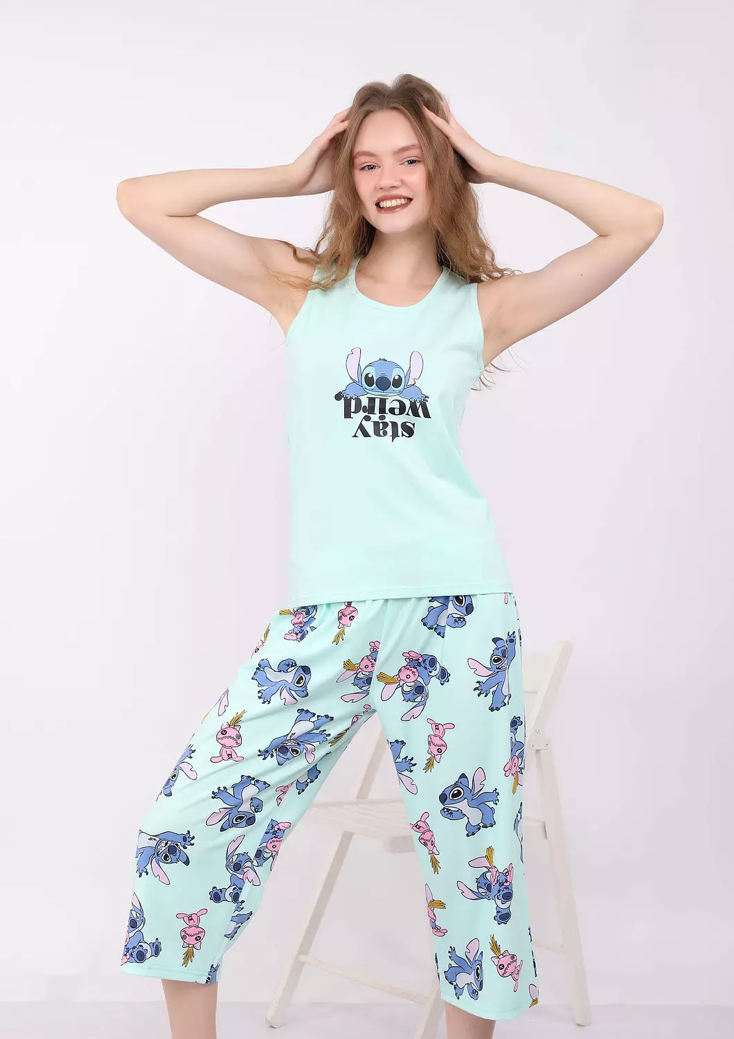 S324 LILO AND STITCH CAPRI PANTS PAJAMA SET  3