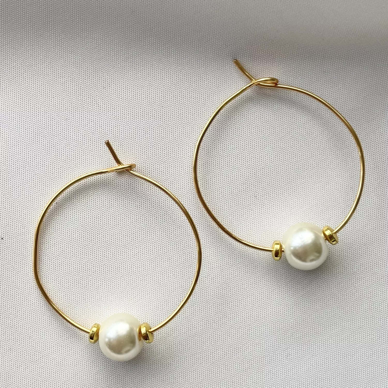 Pearl Hoop Earrings 1