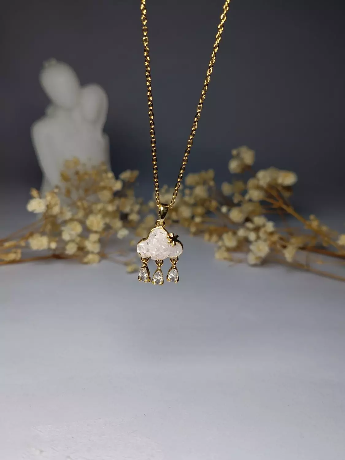 pink rain cloud necklace 1