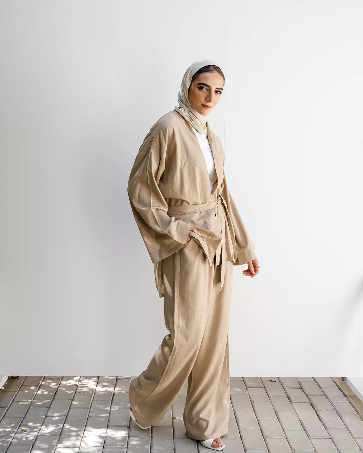 Linen Set in Beige 1