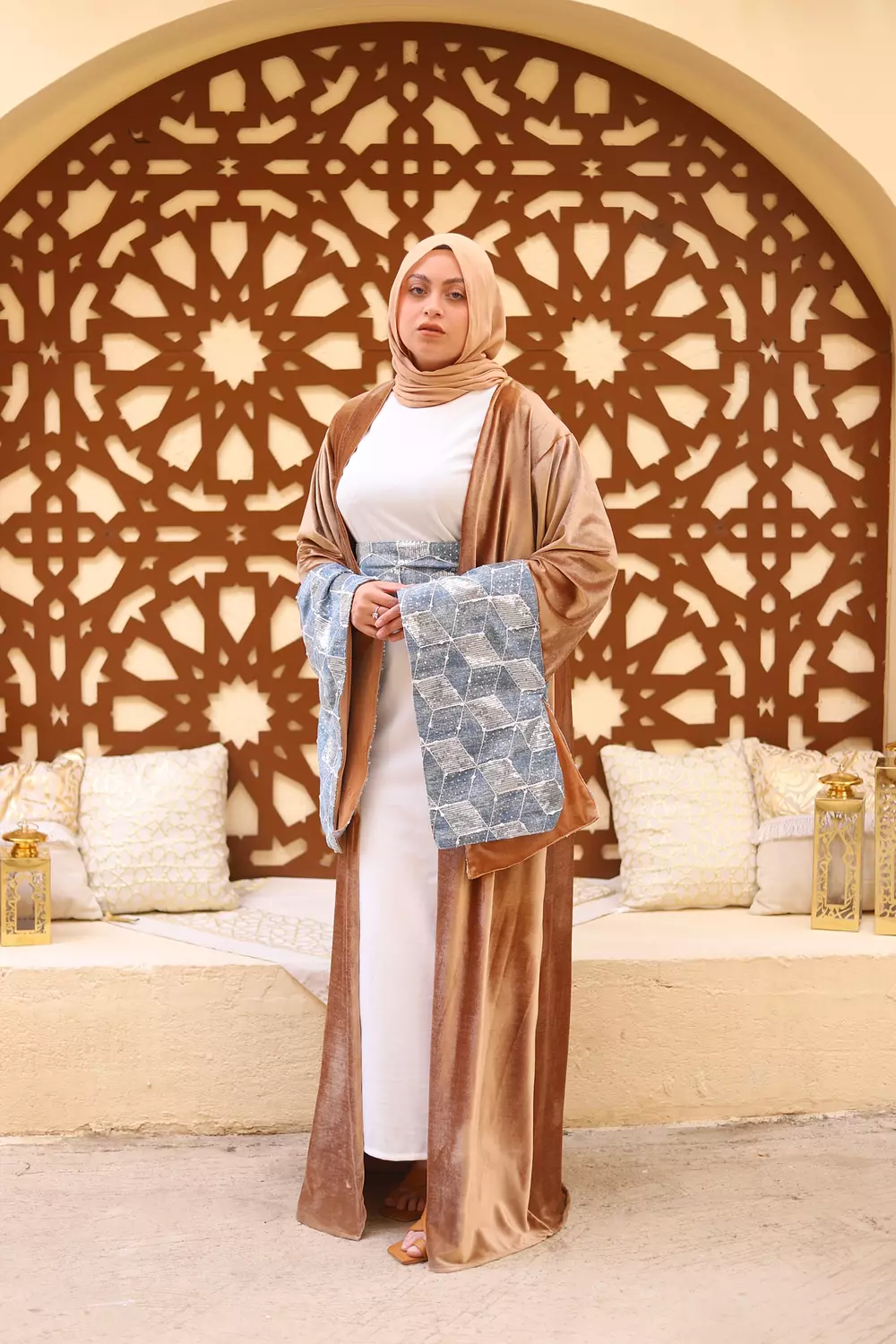 Jeans/Velvet Kaftan (handmade) 2