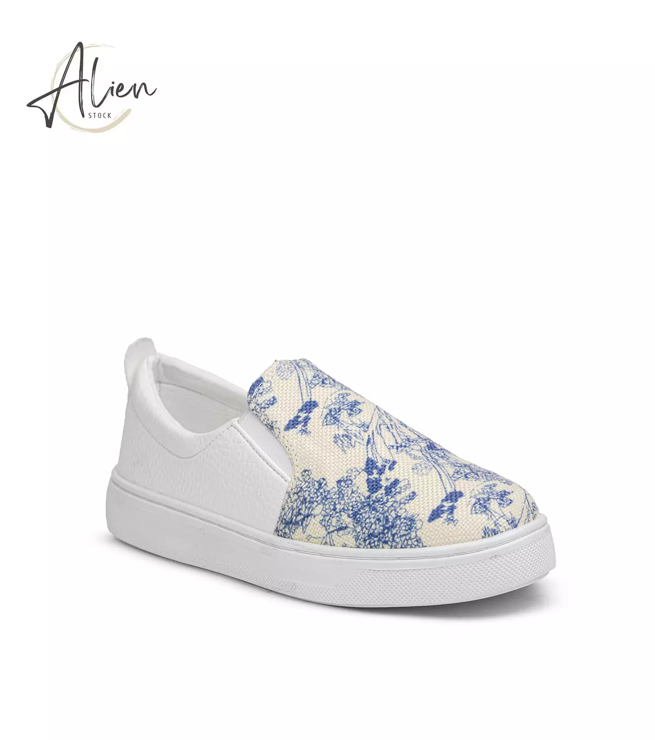 Glitter slip-on Blue-beige-white women hover image