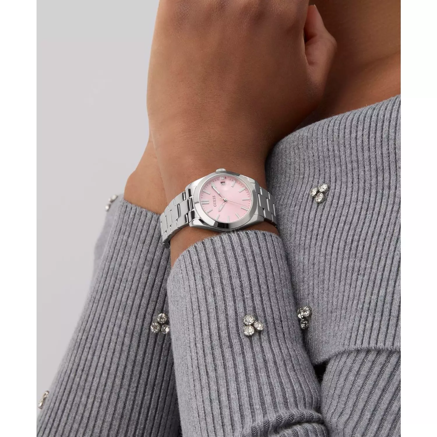 GUESS Ladies Silver Tone Date Watch Silver Tone Stainless Steel Bracelet GW0934L1 6