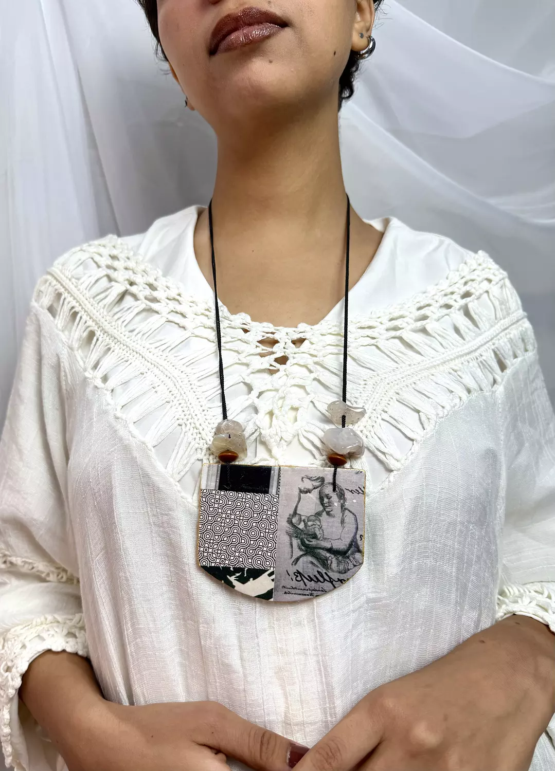 Mixed Media reversible necklace by R.A.Jewelry  2