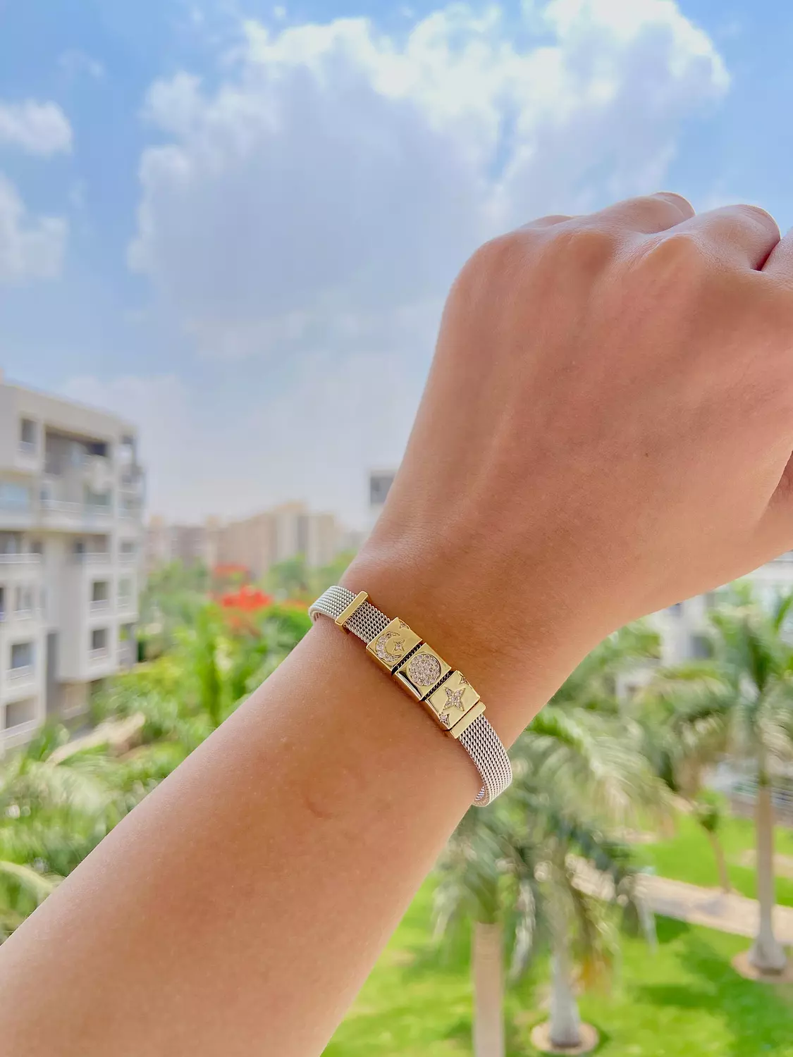Charming silver link bracelet  4