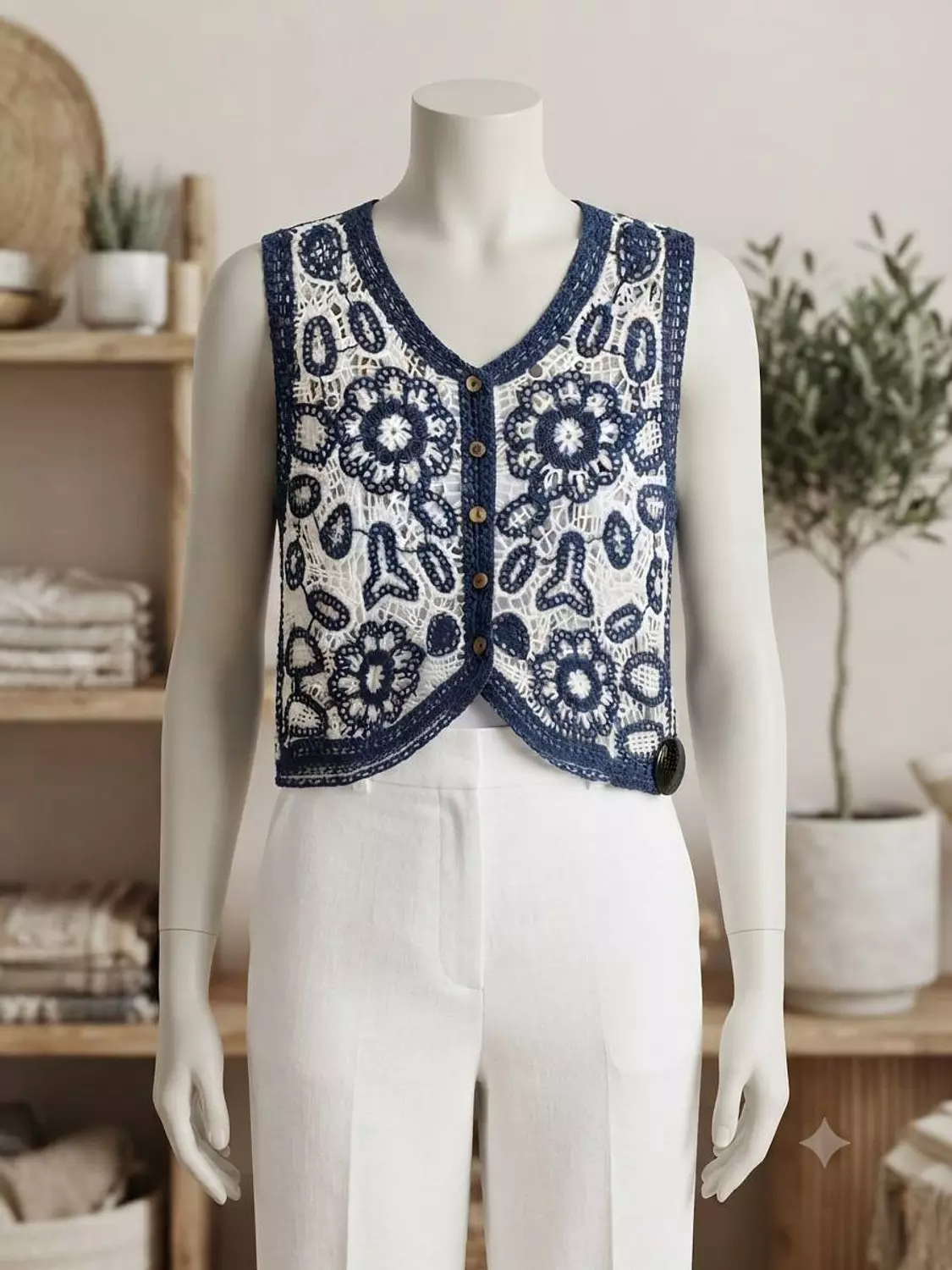 Floral Crochet Vest 4