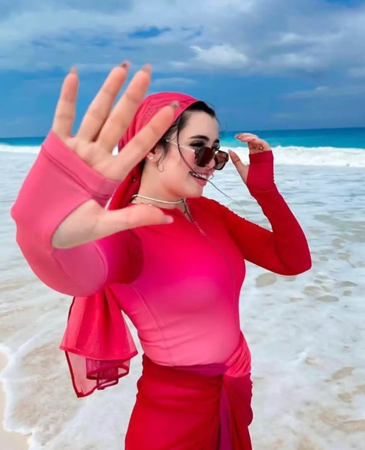 Hot pink burkini  image