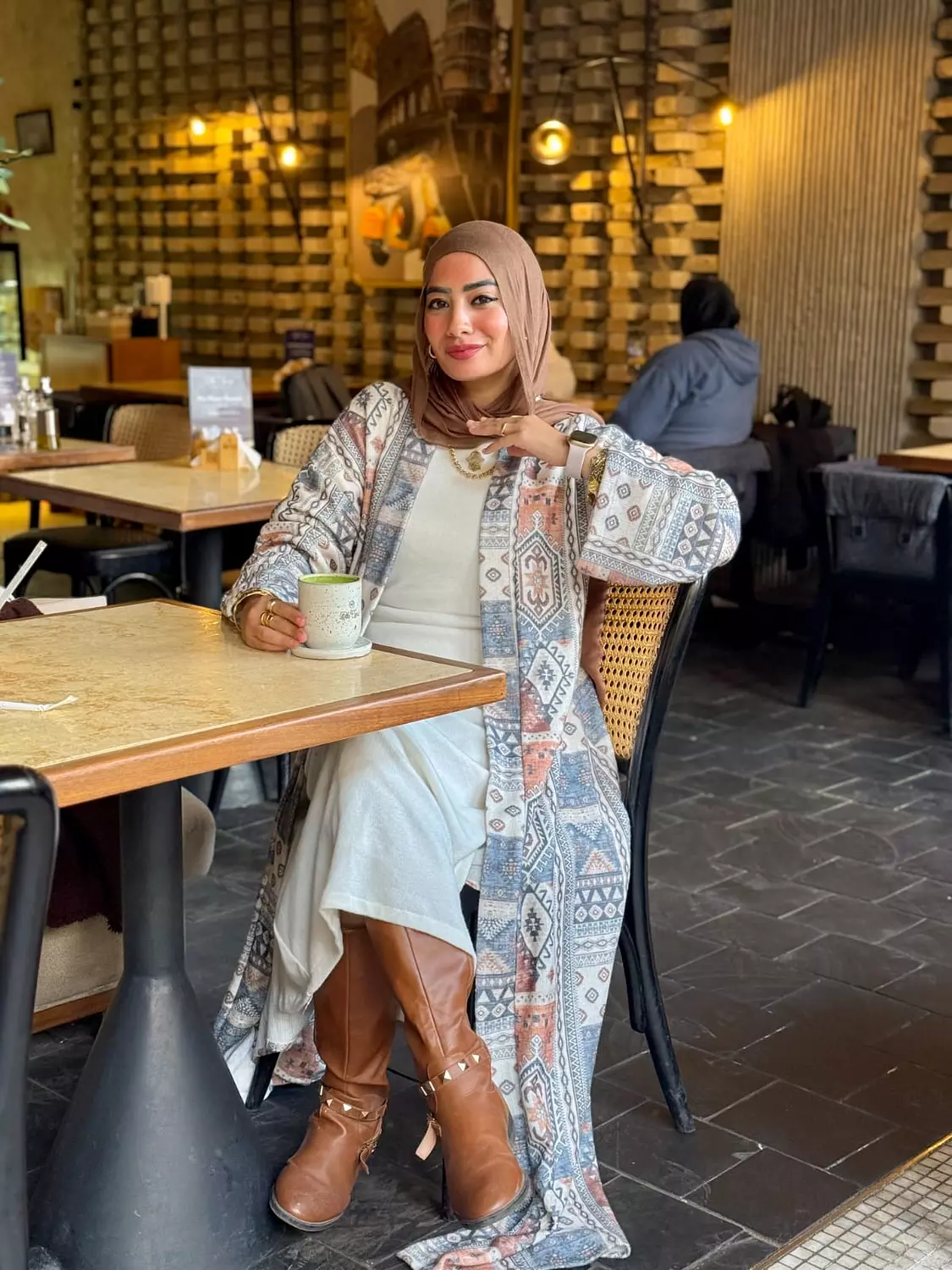 Abaya baby blue and basic dress image