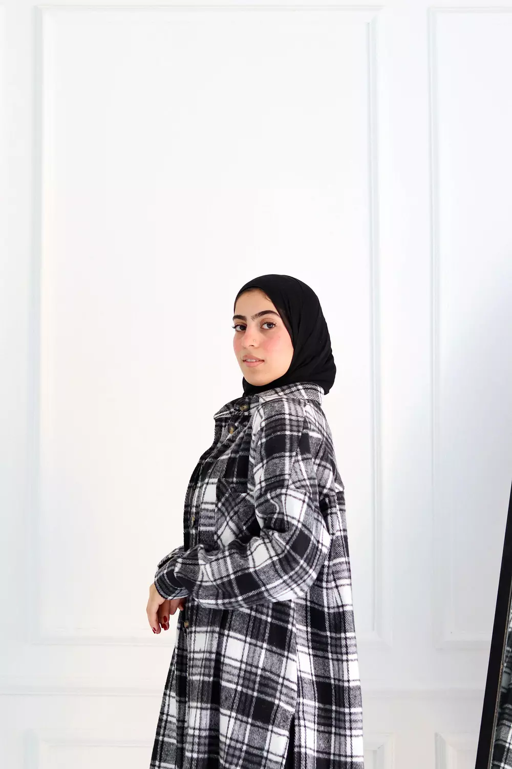 Black & White Checkered Oversize Shirt 3