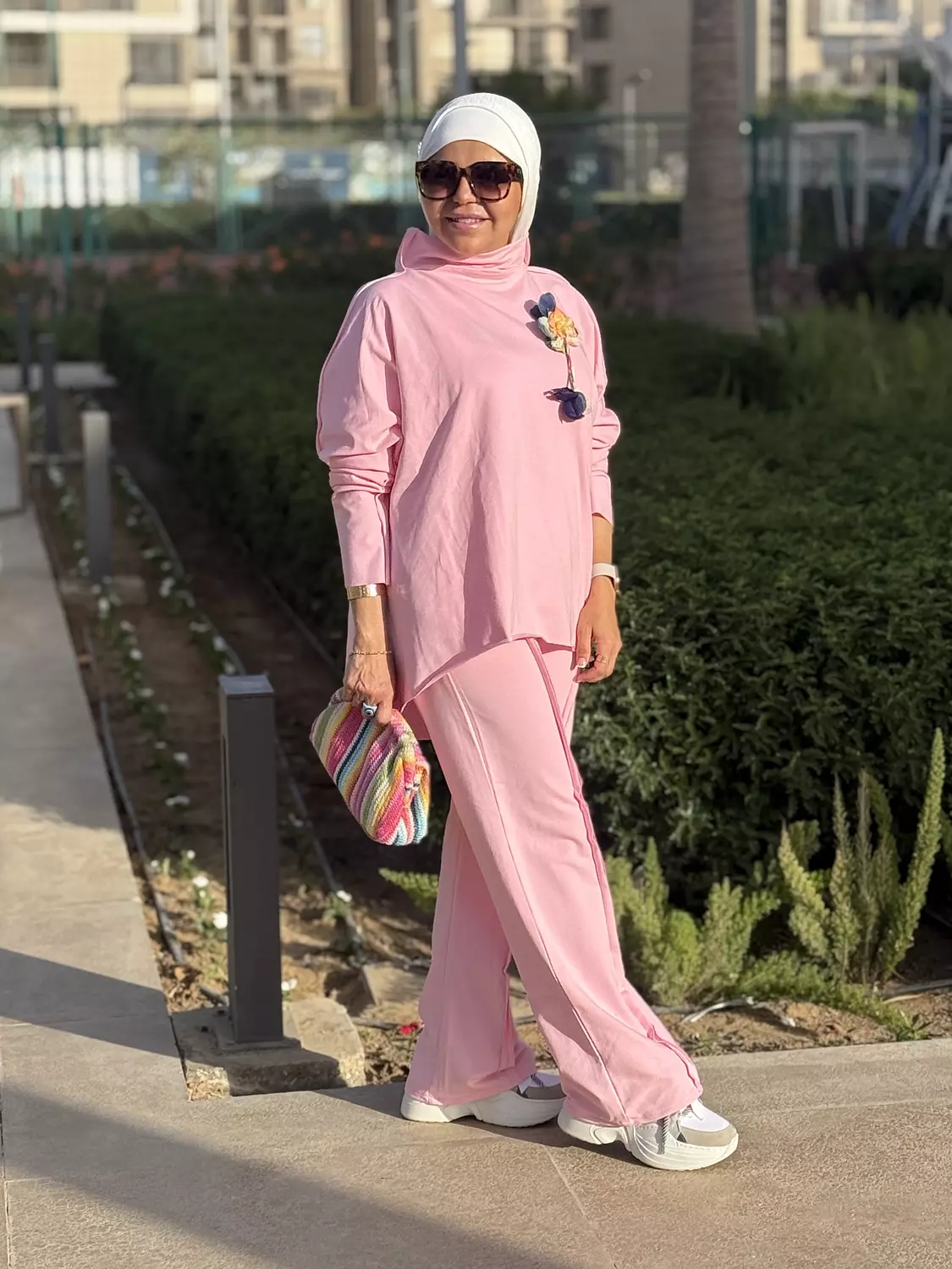 Melton wide leg cotton pants  hover image